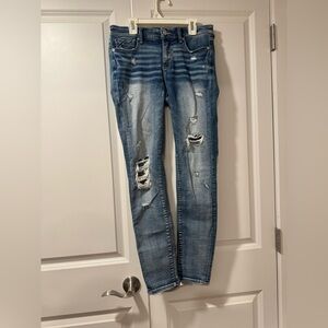 Buckle Women's Distressed Medium Blue Skinny Jeans